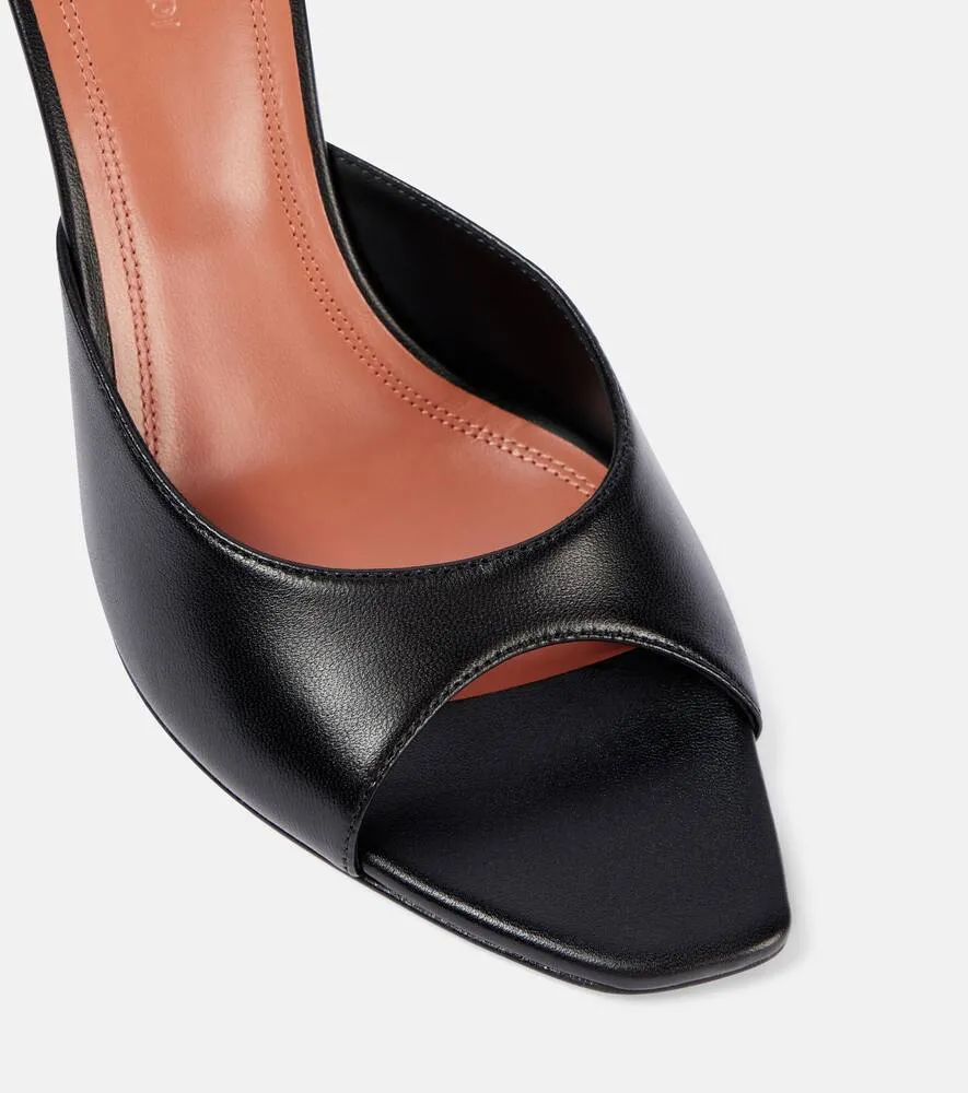 Amina Muaddi Alexa 90 leather mules