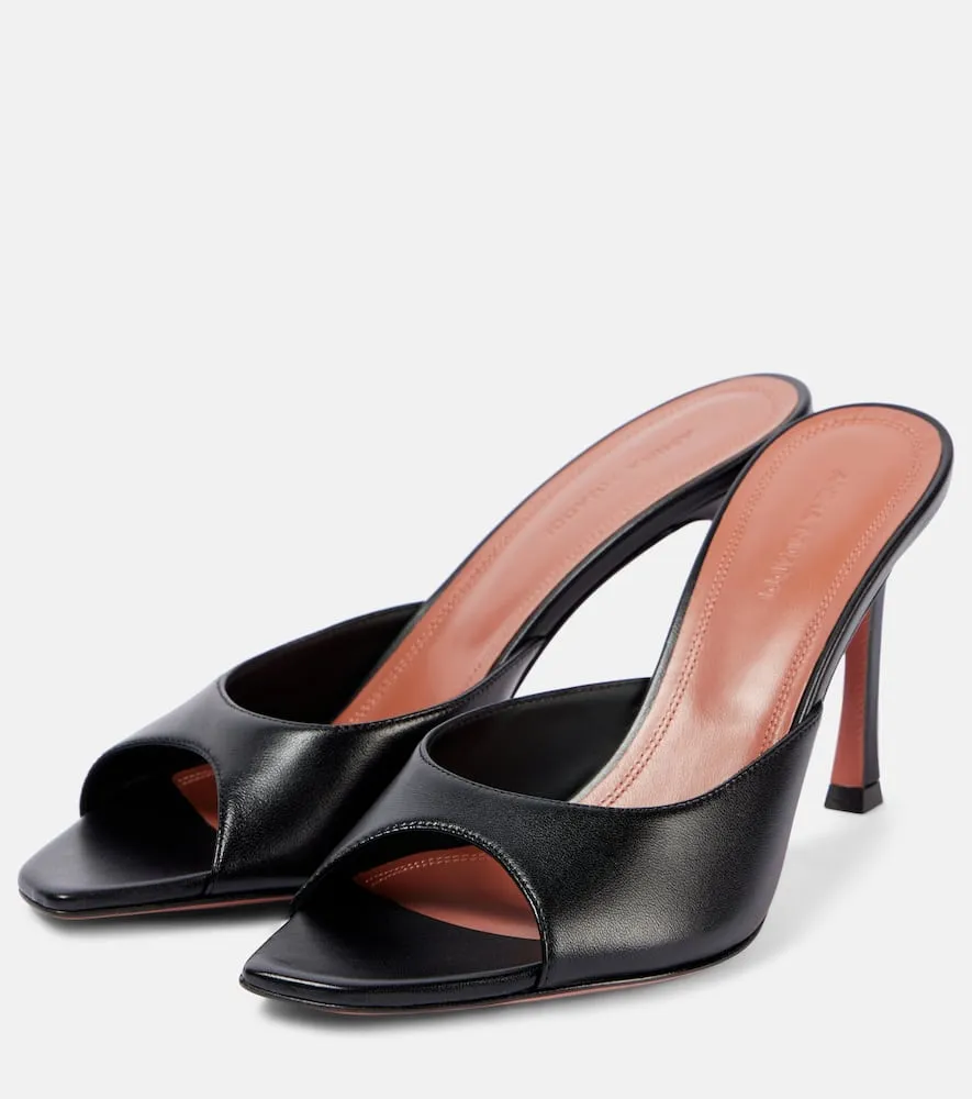 Amina Muaddi Alexa 90 leather mules