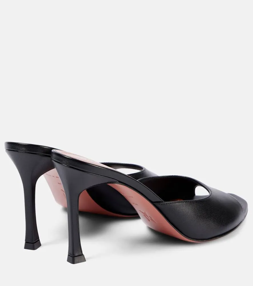 Amina Muaddi Alexa 90 leather mules