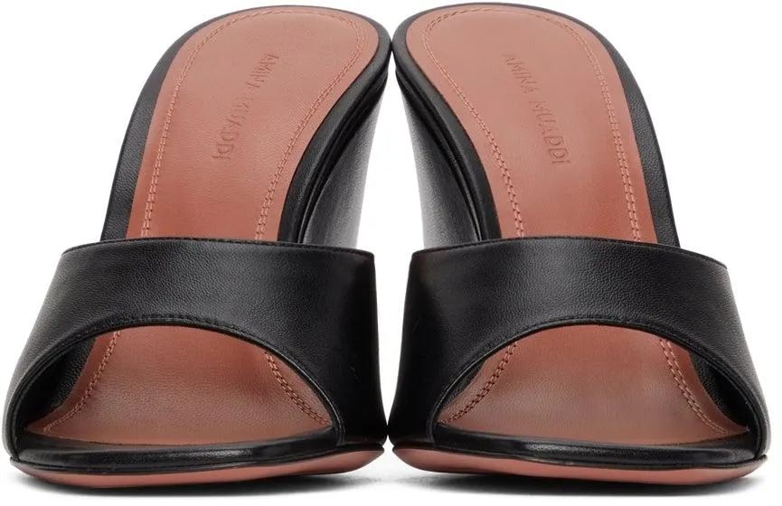 Amina Muaddi Black Lupita Wedge Heeled Sandals