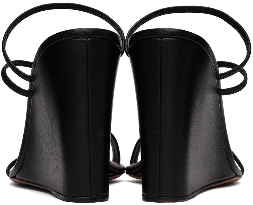 Amina Muaddi Black Naima Wedge Heeled Sandals