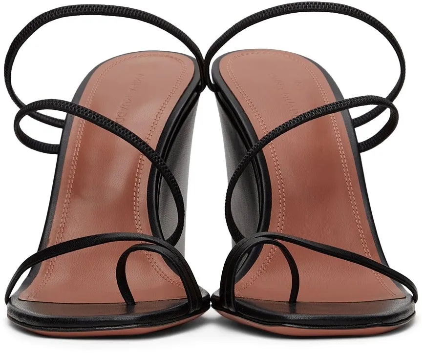 Amina Muaddi Black Naima Wedge Heeled Sandals