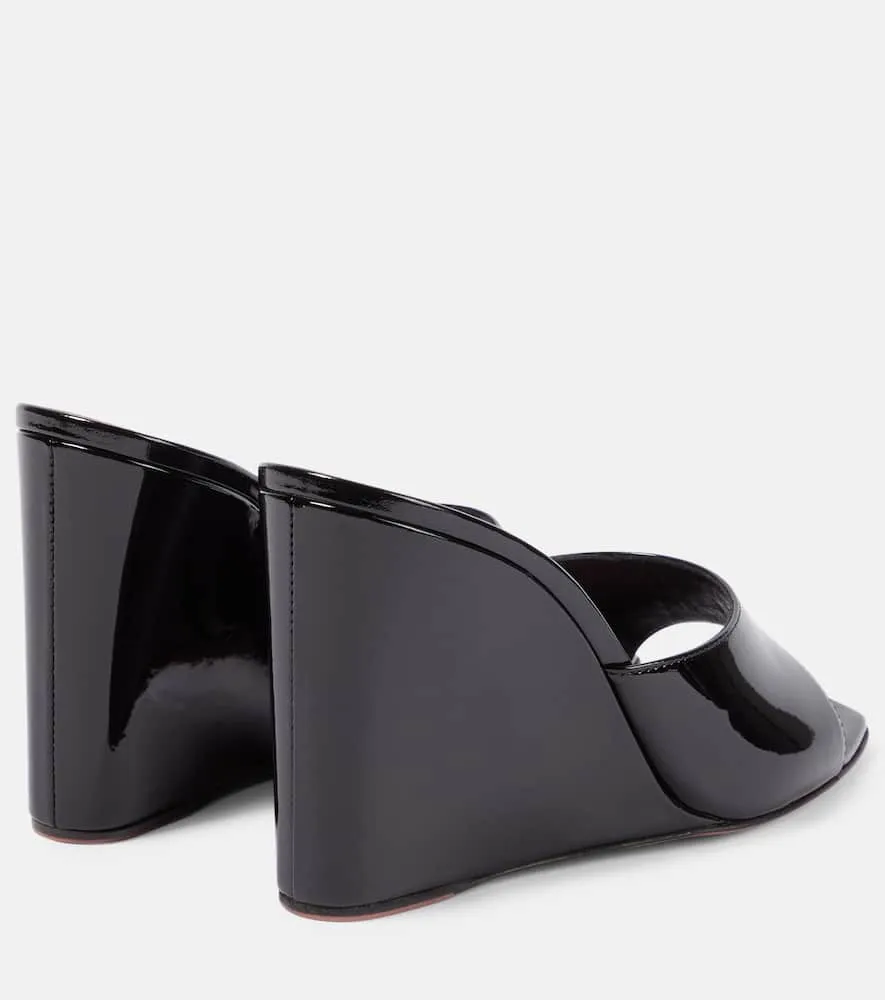 Amina Muaddi Lupita patent leather wedge mules