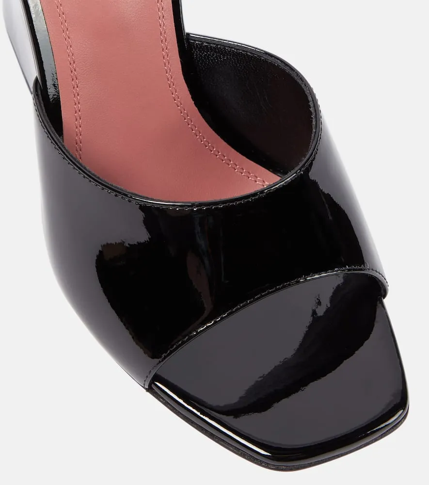 Amina Muaddi Lupita patent leather wedge mules