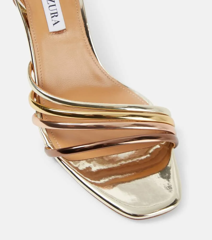 Aquazzura Latour 75 mirrored leather sandals