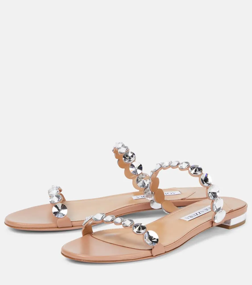 Aquazzura Maxi-Tequila embellished leather sandals