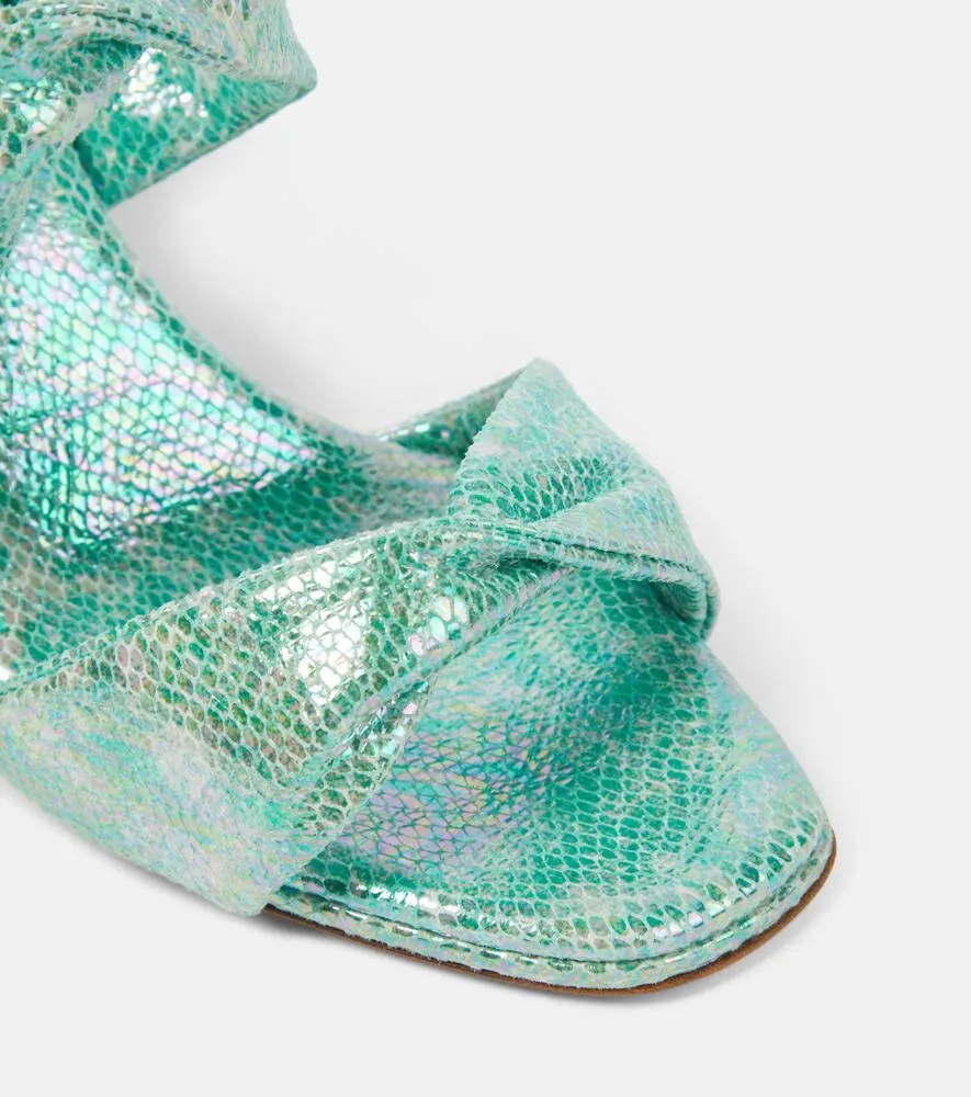 Aquazzura Twist metallic leather wedge mules