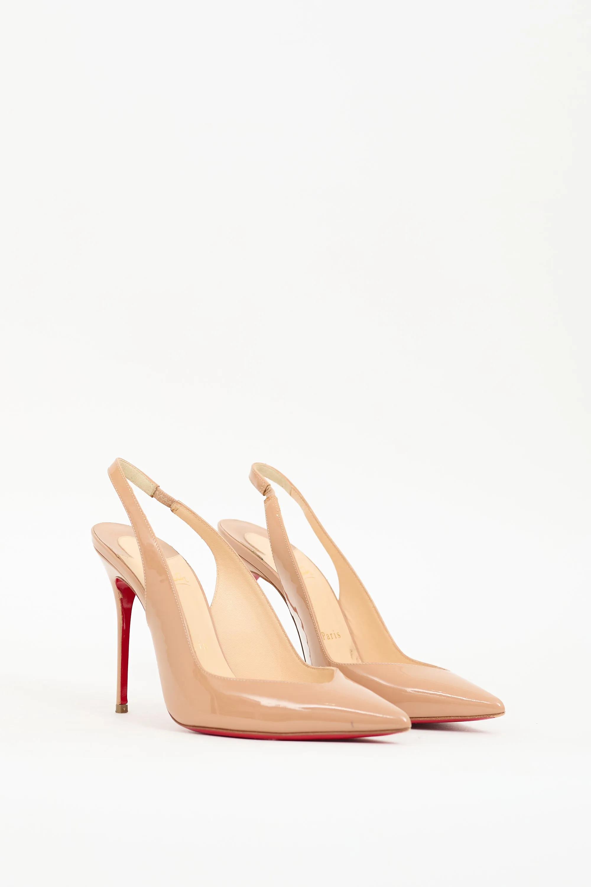 Beige Patent Corneille Slingback  Heel