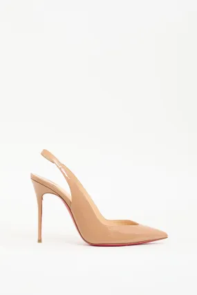 Beige Patent Corneille Slingback  Heel