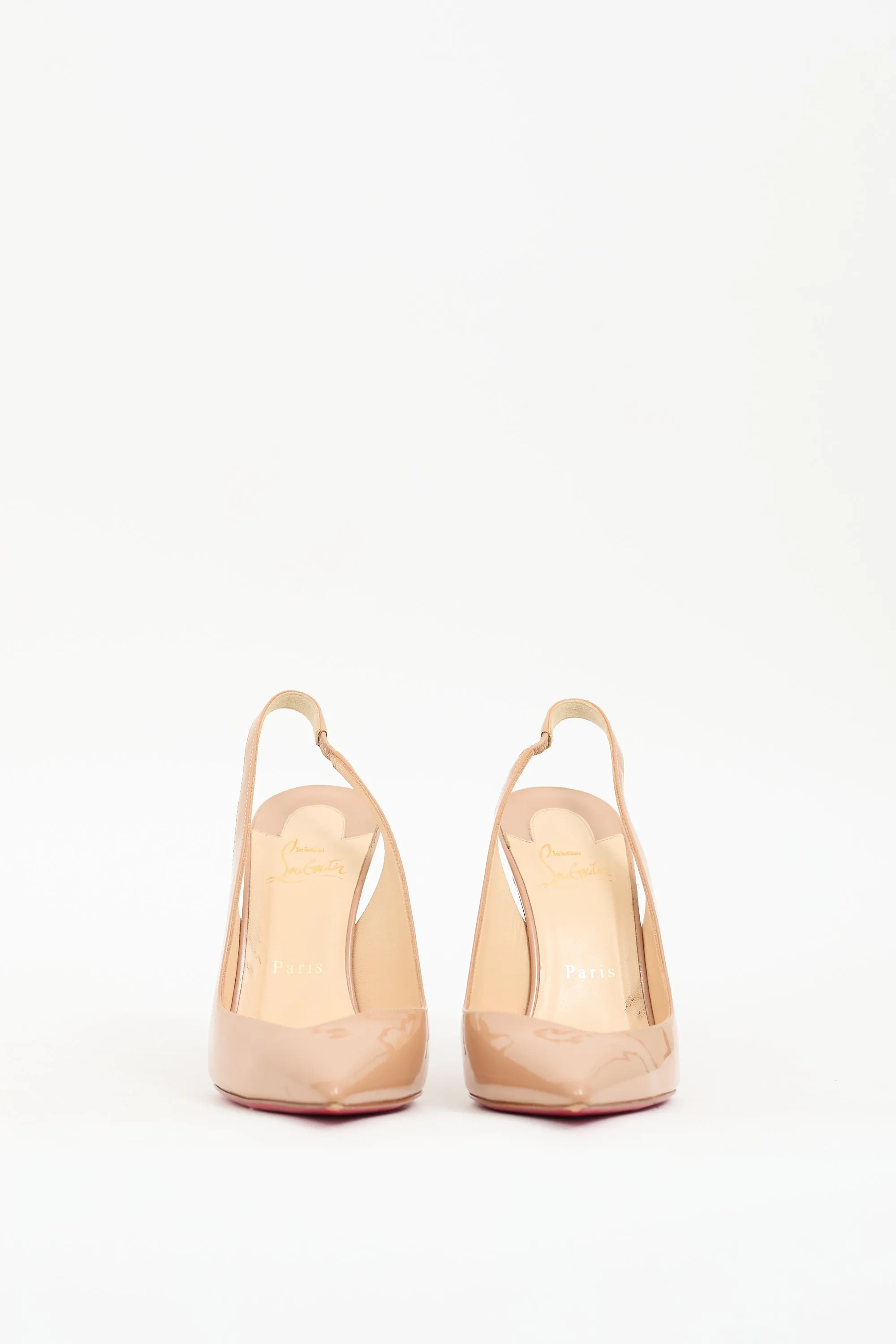 Beige Patent Corneille Slingback  Heel
