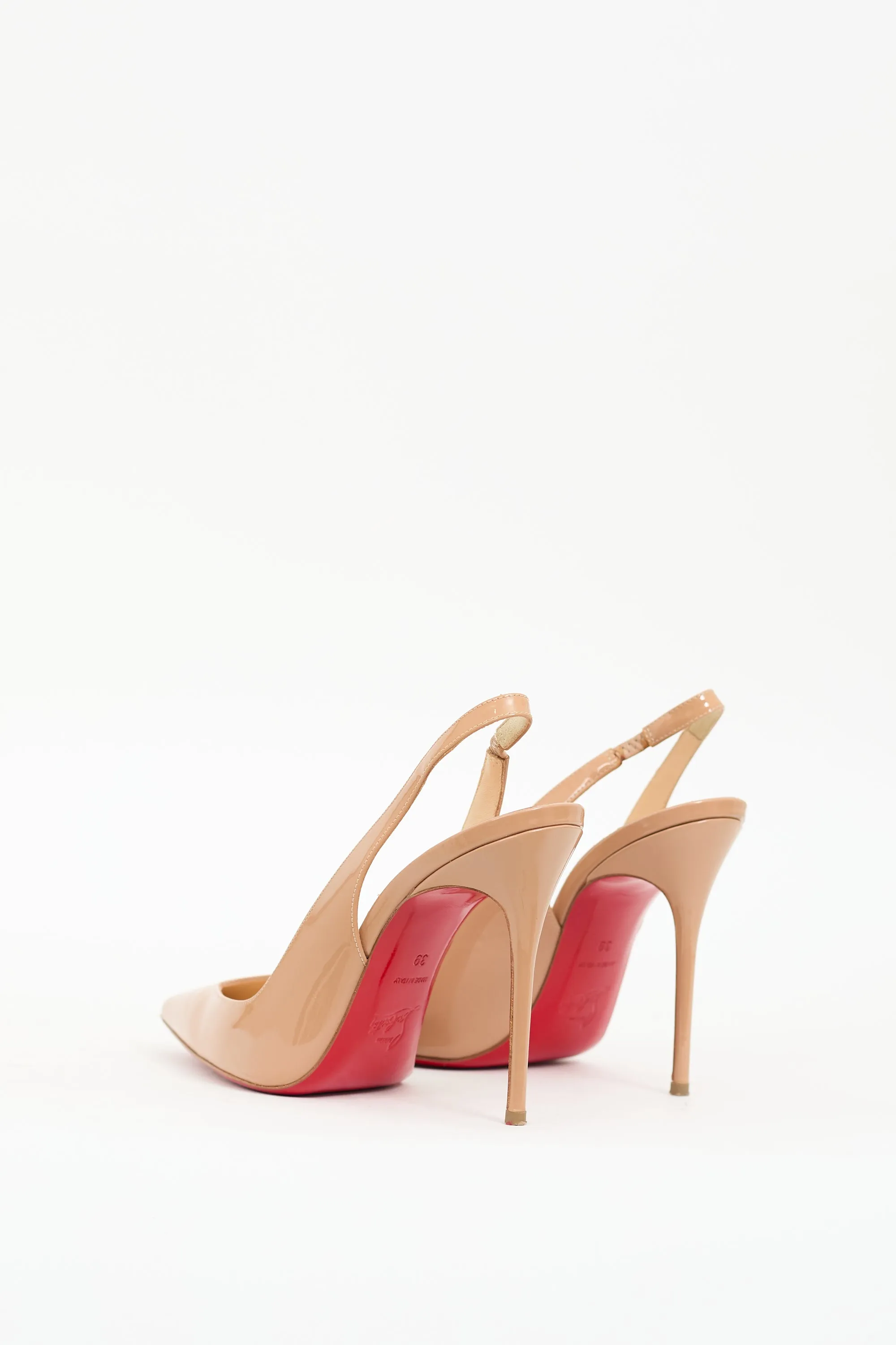 Beige Patent Corneille Slingback  Heel