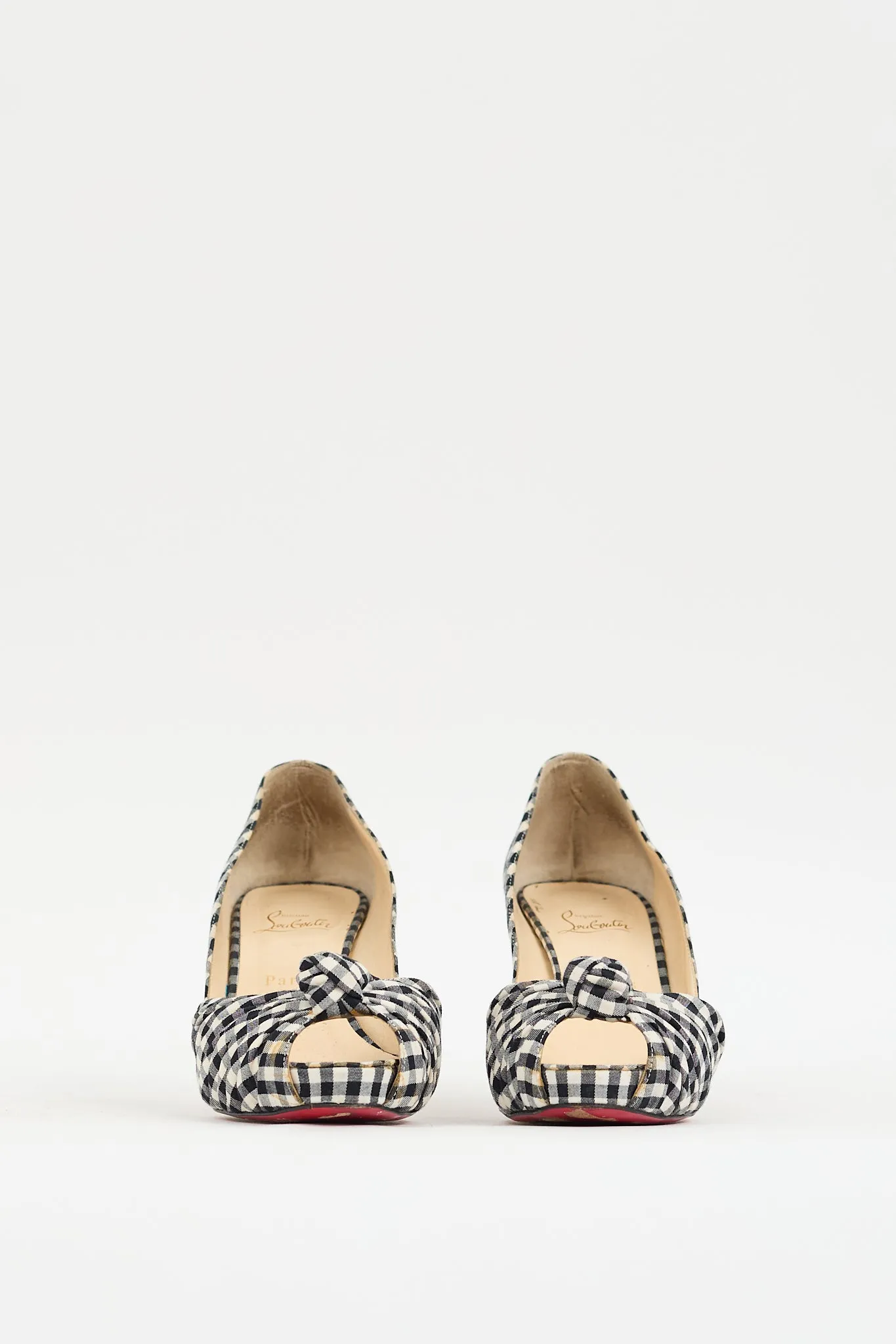 Black & White Gingham Knotted Pump