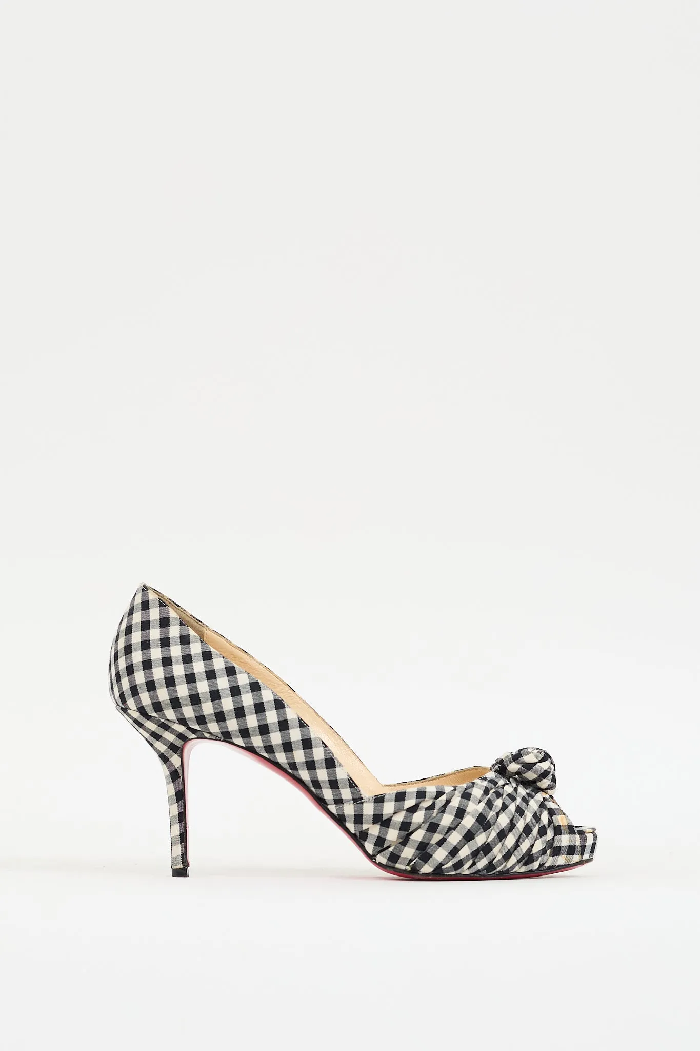 Black & White Gingham Knotted Pump