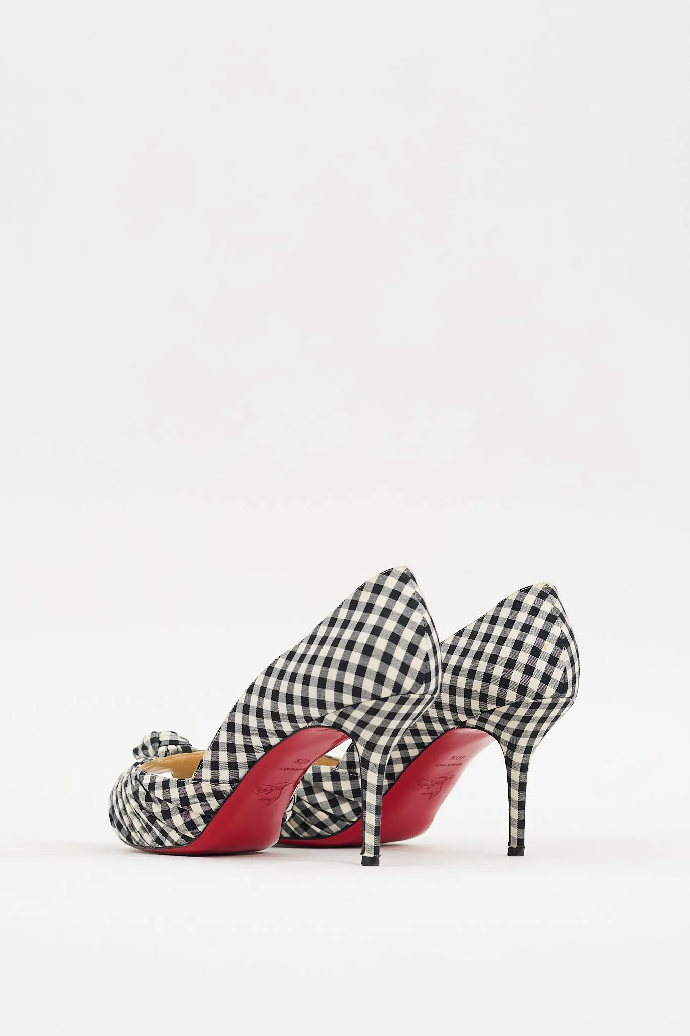 Black & White Gingham Knotted Pump