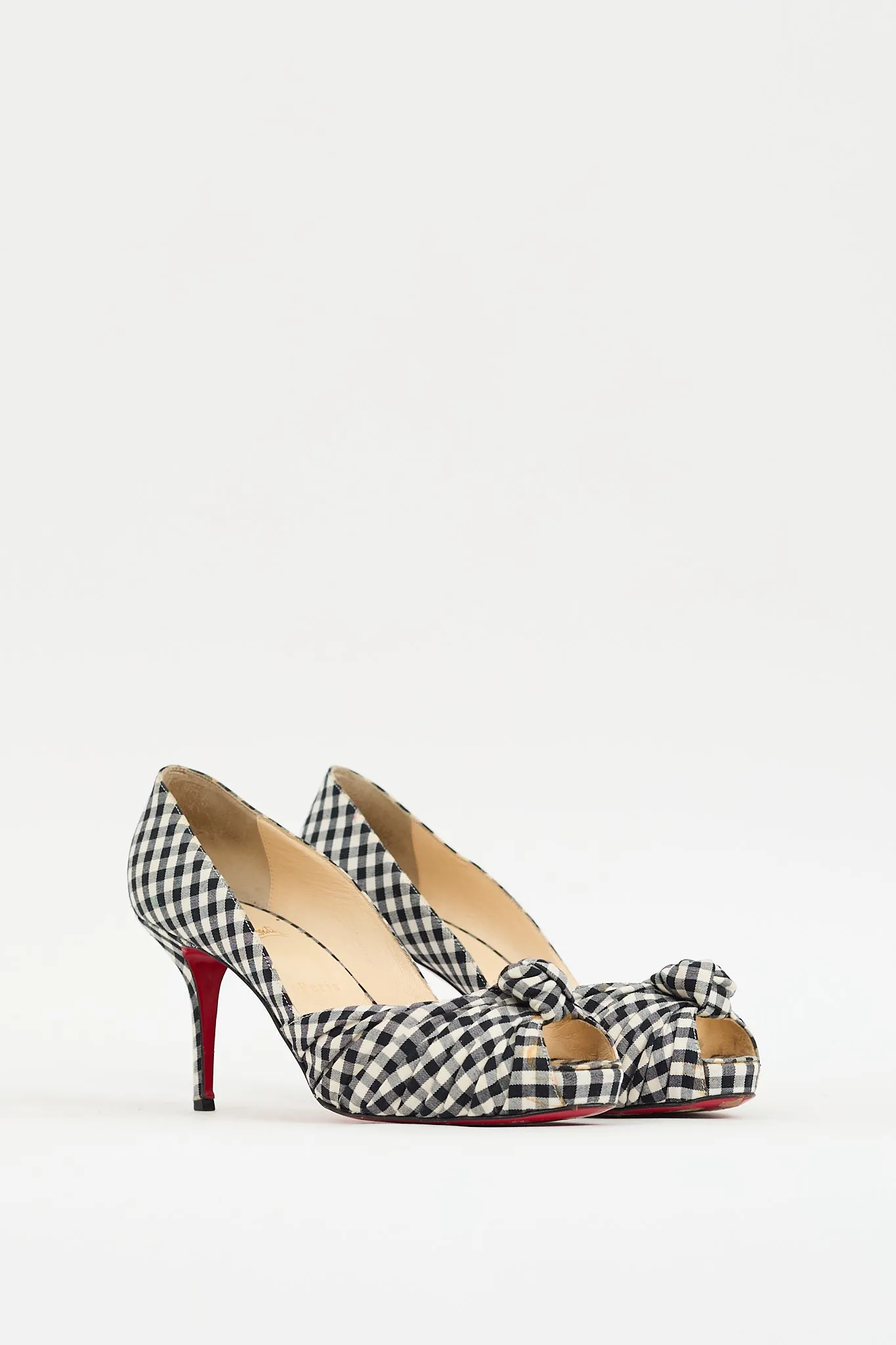 Black & White Gingham Knotted Pump