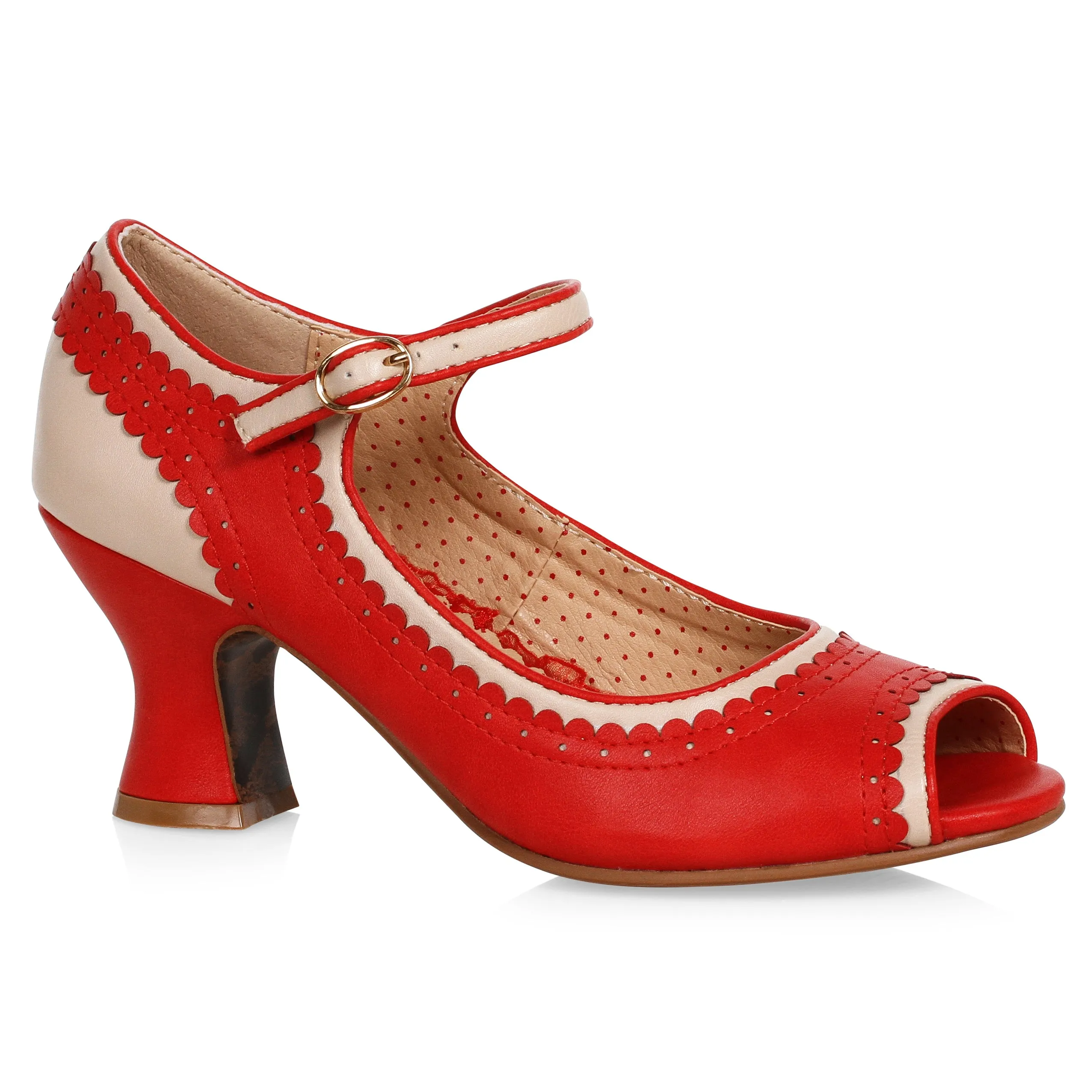 BP253-LYDIA 2.5" Two Toned Peep Toe Shoe