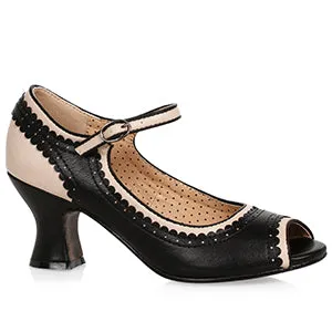 BP253-LYDIA 2.5" Two Toned Peep Toe Shoe