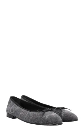 CHANEL Classic Ballet Flats Denim Grey