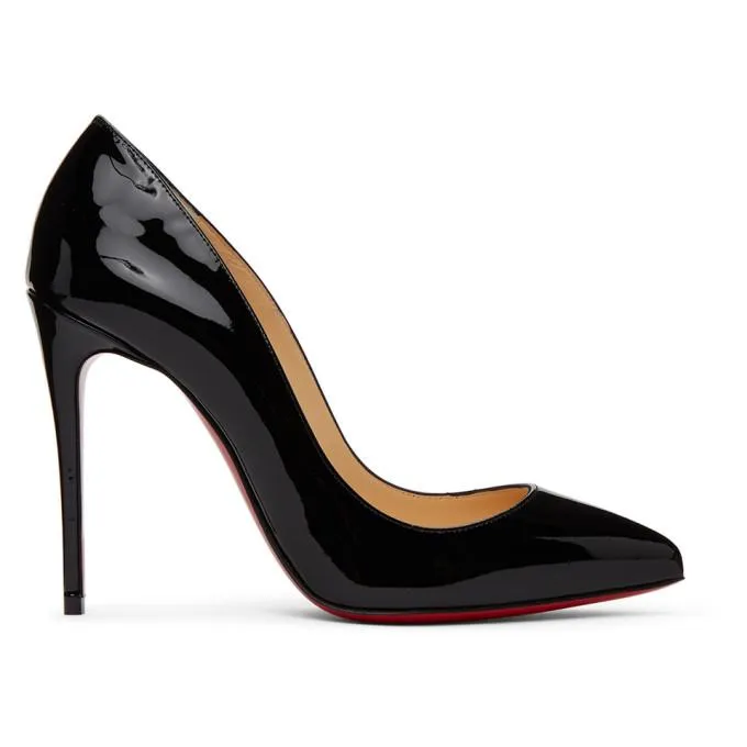 Christian Louboutin Black Patent Pigalle Follies 100 Heels