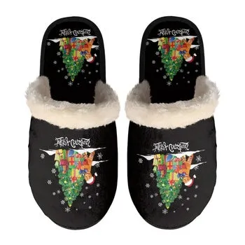 Christmas Print on Demand Artwork Women's Fur Lined House Slippers