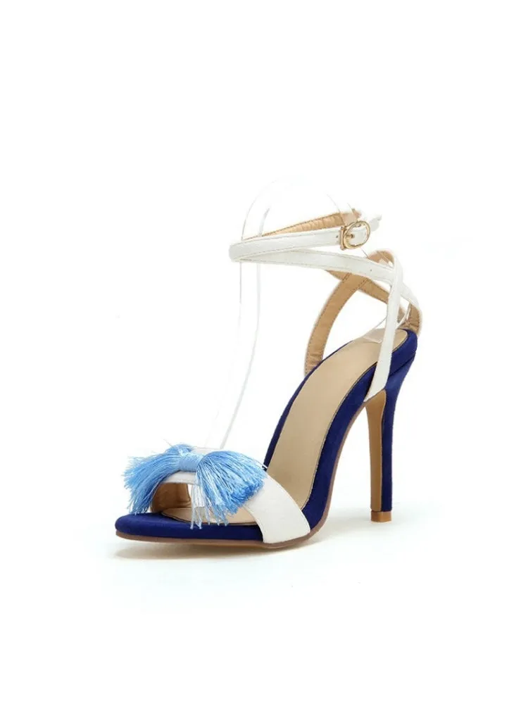 Color Matching Bow Ultra-high Heel Sandals