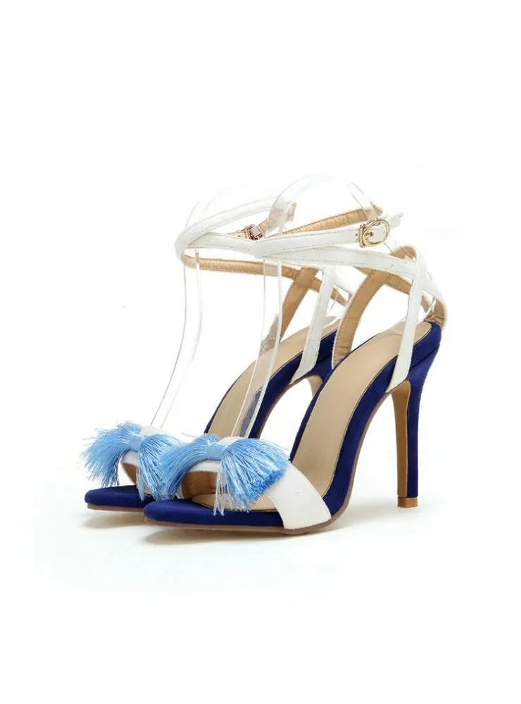 Color Matching Bow Ultra-high Heel Sandals