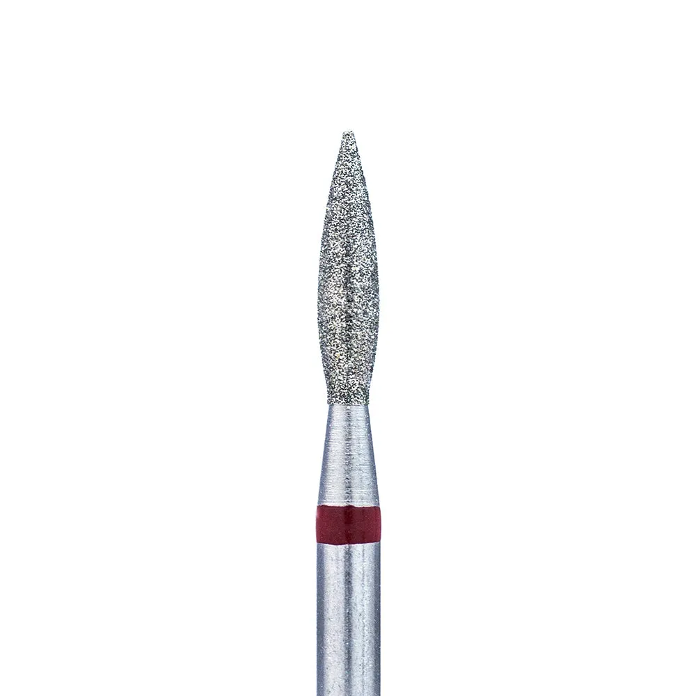 Diamond nail drill bit, “Flame” Pointed, 2.3*8.0 mm, Red, Taiwan