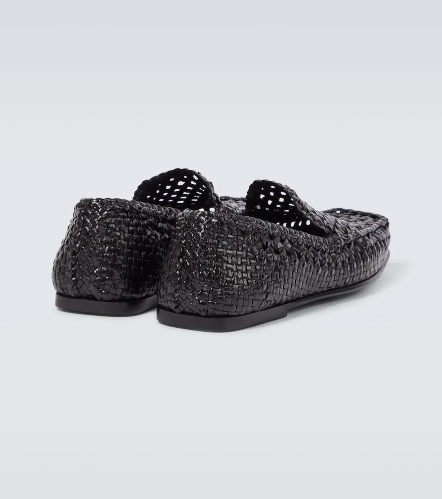 Dolce&Gabbana Woven leather driving shoes