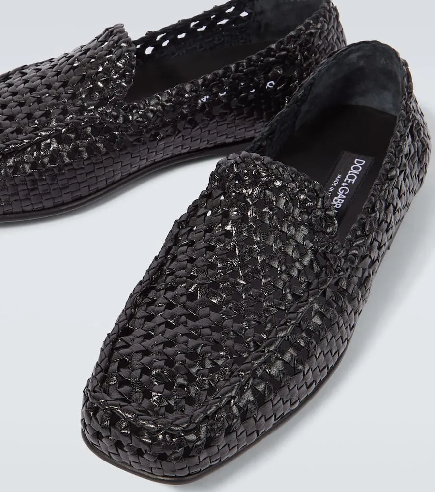 Dolce&Gabbana Woven leather driving shoes
