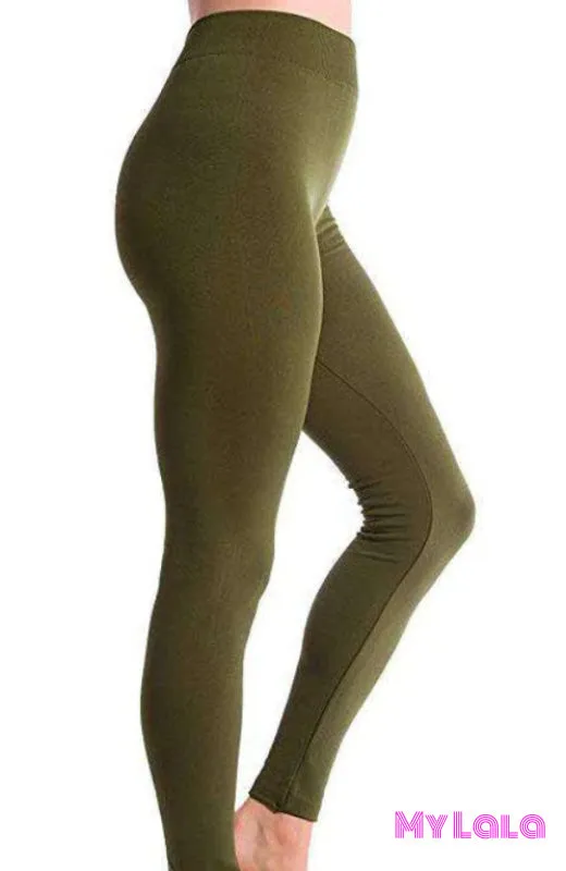 High Waisted Fleece Lined OS  (Olive)