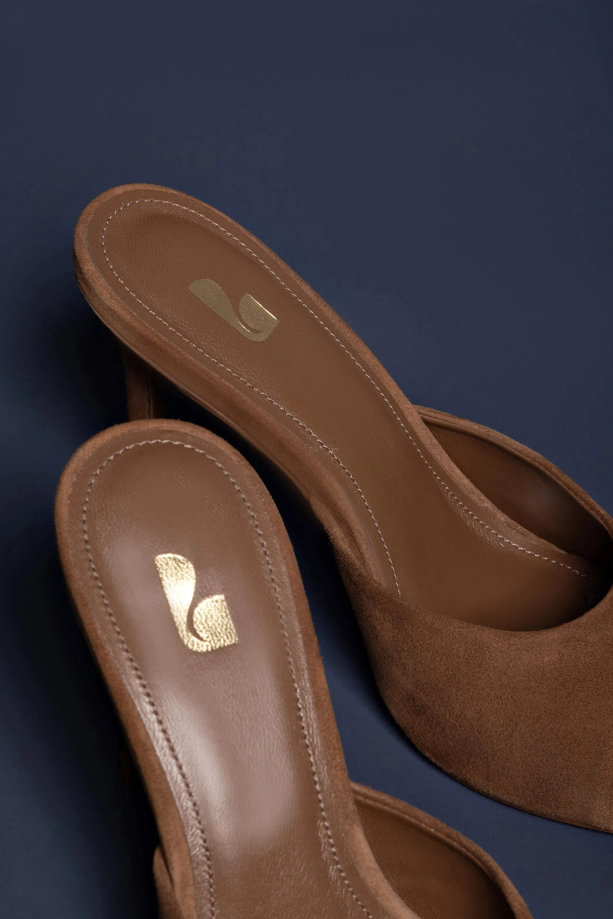 Jasmine Hi Mule In Burnt Umber Suede