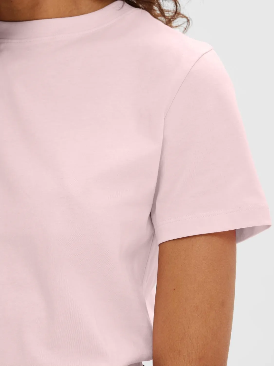 Myessential Ss O-Neck Tee - Cradle Pink