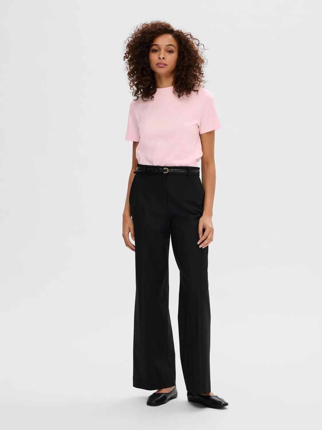 Myessential Ss O-Neck Tee - Cradle Pink