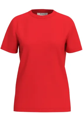 Myessential Ss O-Neck Tee - Flame Scarlet
