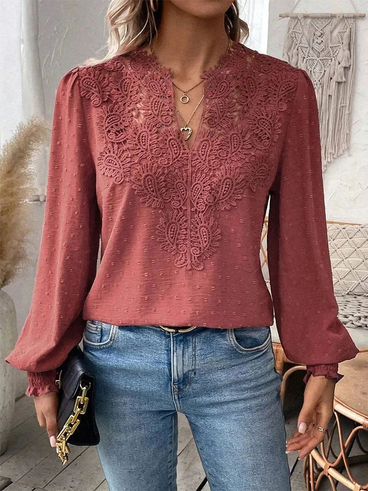 Pia | Elegant Lace Blouse