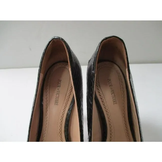 Pour La Victoire Purple Snakeskin Pointed Toe Heels Pumps Size Us