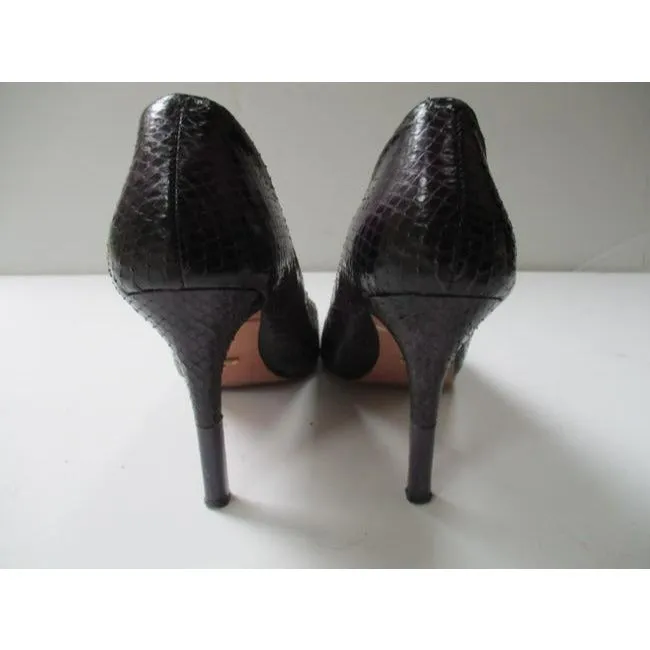 Pour La Victoire Purple Snakeskin Pointed Toe Heels Pumps Size Us