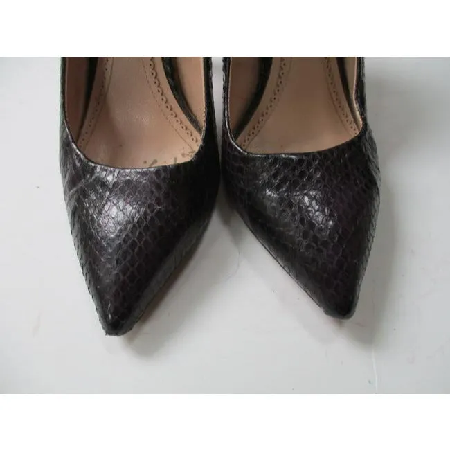 Pour La Victoire Purple Snakeskin Pointed Toe Heels Pumps Size Us