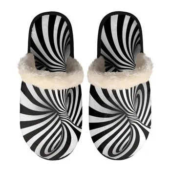 Psychedelic Print on Demand Artwork Women's Fur Lined House Slippers