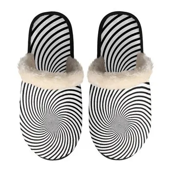 Psychedelic Print on Demand Artwork Women's Fur Lined House Slippers