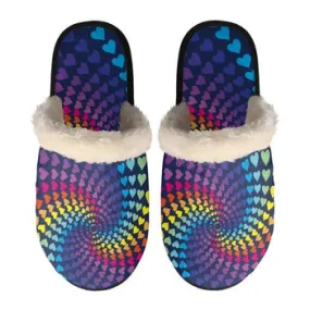 Psychedelic Print on Demand Artwork Women's Fur Lined House Slippers