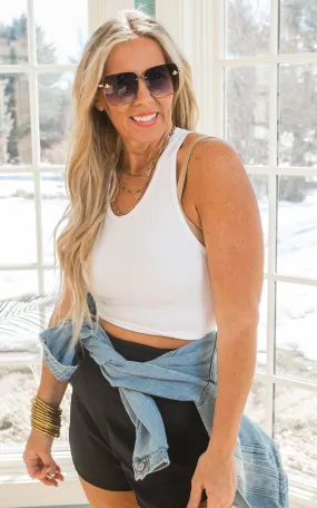 Racerback Crop Brami Tank Top - Final Sale